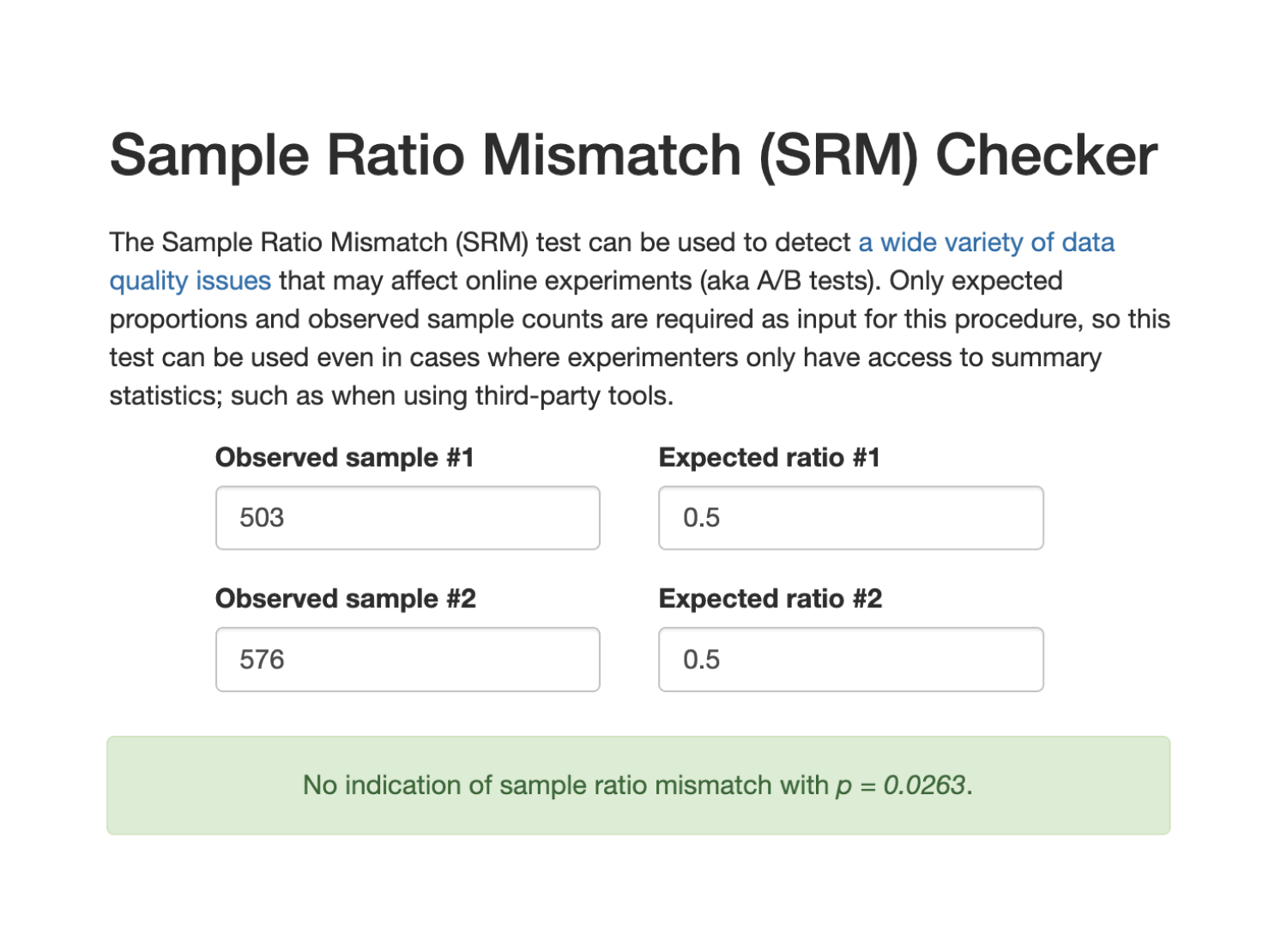 Screenshot of Lukas Vermeer's manual SRM checker.