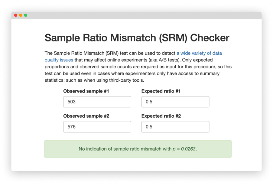 Screenshot of Lukas Vermeer's manual SRM checker.