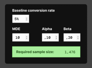 Frequentist sample size calculator